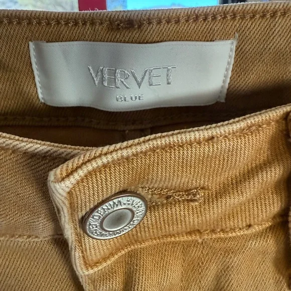 Vervet Distressed Tan Straight Leg Jeans for Women size 27 - Picture 2 of 7